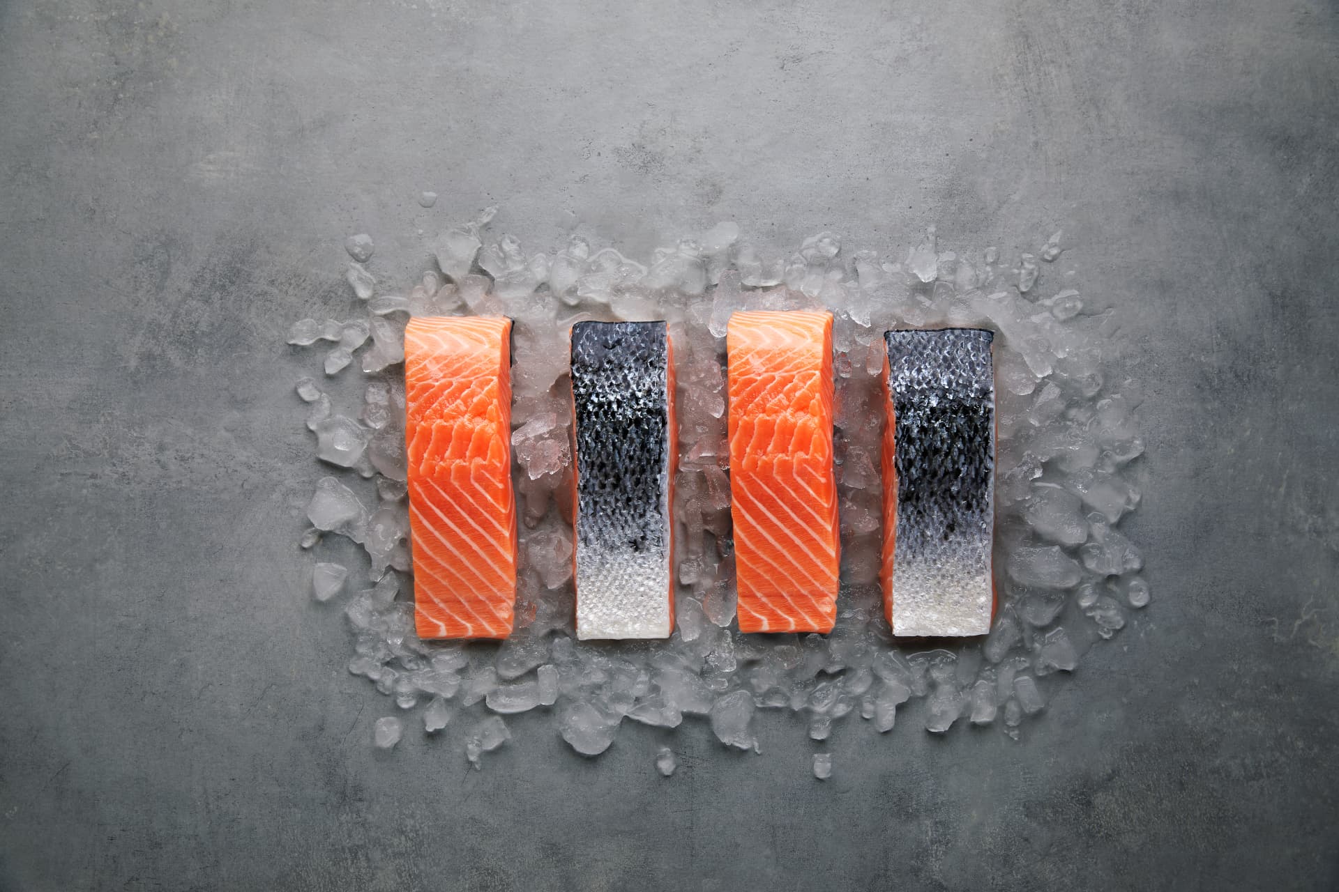 Porciones de salmón